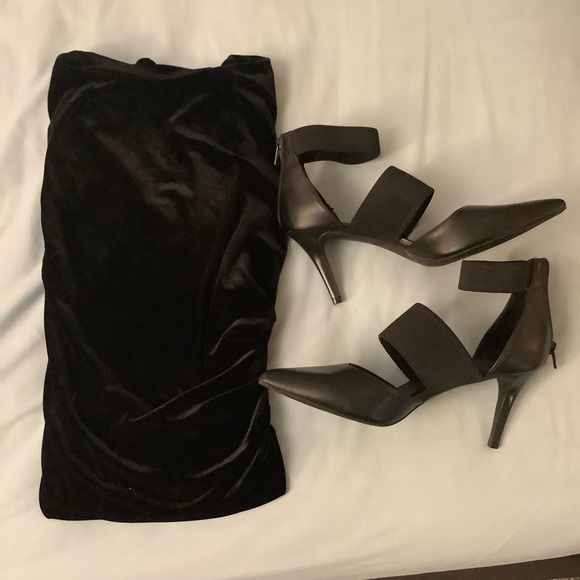 CHAPS Velvet Evening Dress Size 12 & Simply Vera Wang Heel Pumps size 9 Bundle - Picture 13 of 15